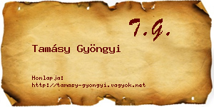 Tamásy Gyöngyi névjegykártya